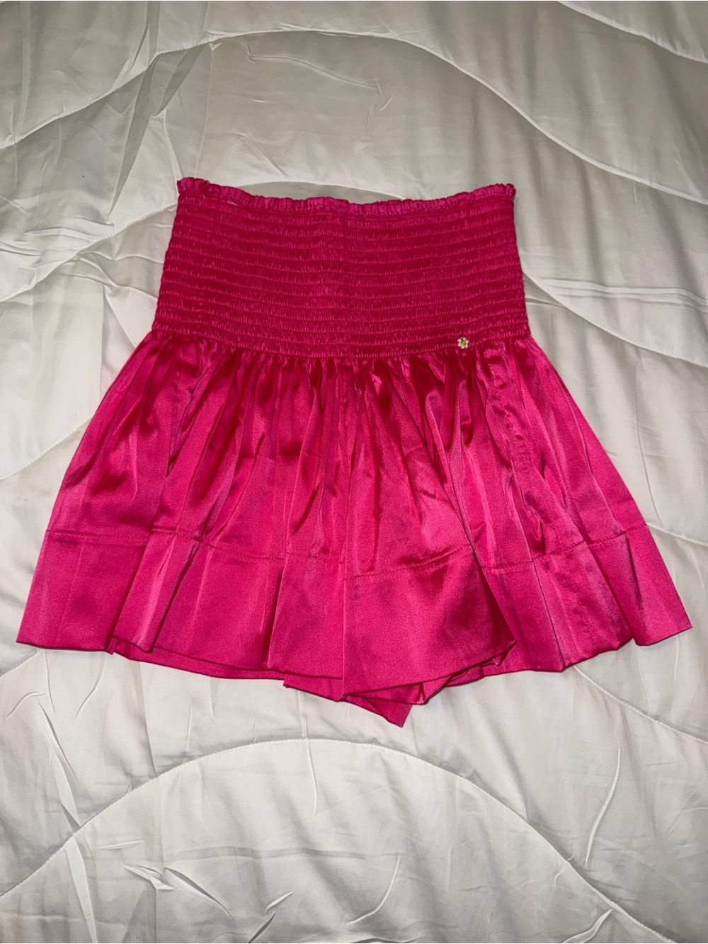 NATURAL LIFE Bright Hot Pink Smocked Waist Skort